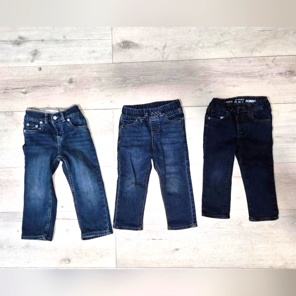 Baby Toddler Boys Straight Leg Jeans 3-Pack Denim 2T-3T Casual Bundle